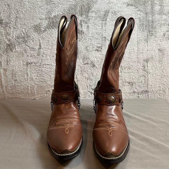 Smokey Mountain Boots Brown Embroidered Leather Boots Girls Size 4 - Picture 3 of 8